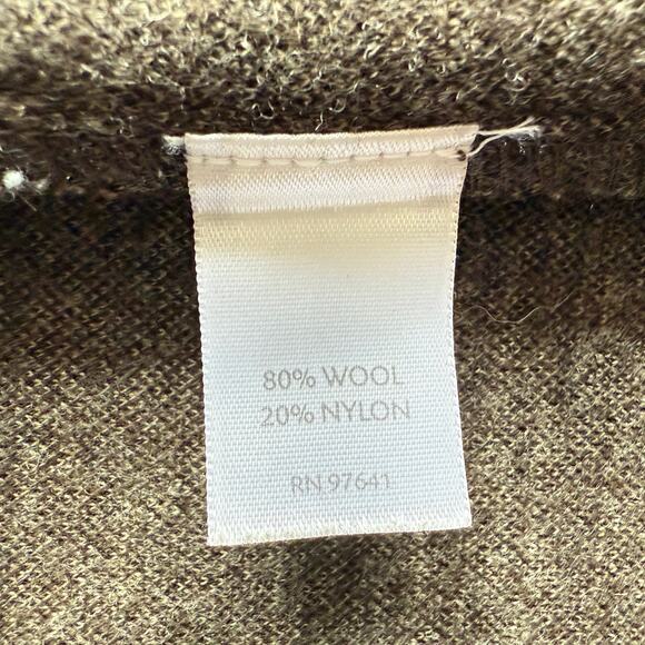 J Jill Wool Blend Jersey Houndstooth Brown Tan Two Button Blazer Jacket M - Picture 6 of 9